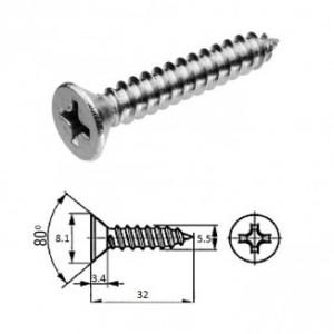 Шуруп M5.5X 32 нерж.